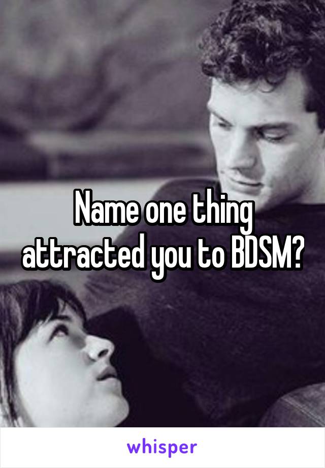 Name one thing attracted you to BDSM?