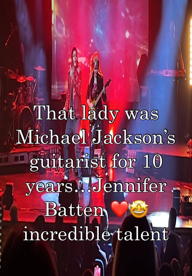 That lady was Michael Jackson’s guitarist for 10 years…Jennifer Batten ❤️🤩 incredible talent