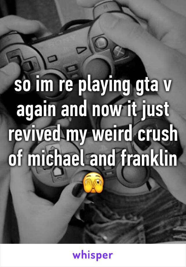 so im re playing gta v again and now it just revived my weird crush of michael and franklin 🫣