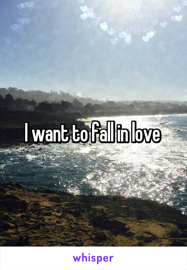 I want to fall in love 