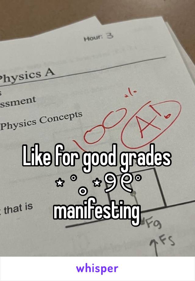 Like for good grades
⋆ ˚｡⋆୨୧˚ 
manifesting