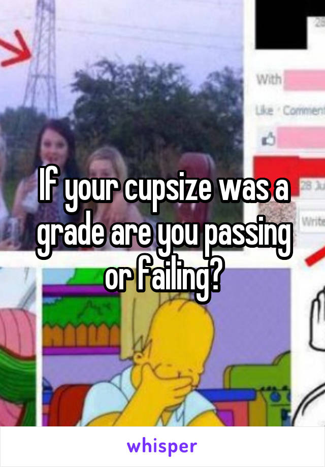 If your cupsize was a grade are you passing or failing?