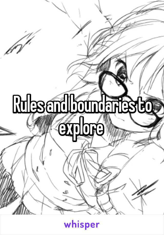 Rules and boundaries to explore 