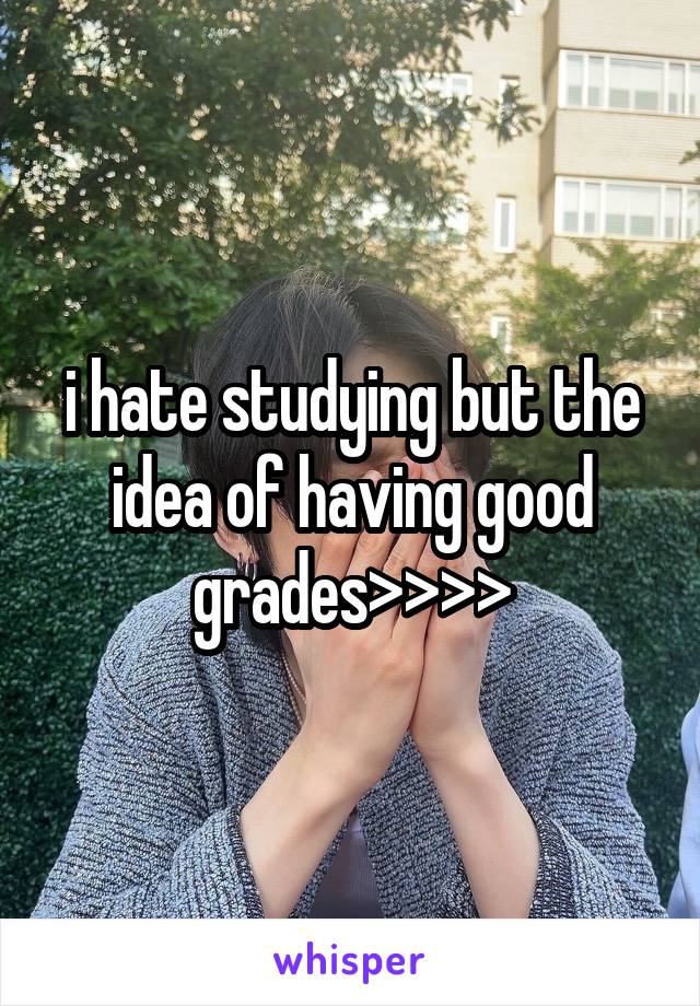 i hate studying but the idea of having good grades>>>>