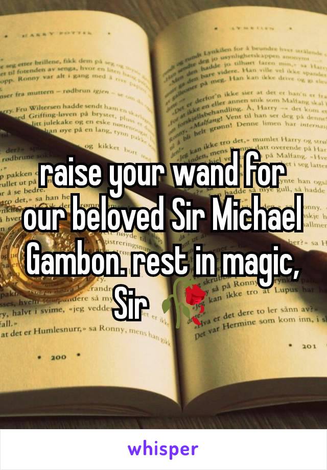 raise your wand for our beloved Sir Michael Gambon. rest in magic, Sir 🥀