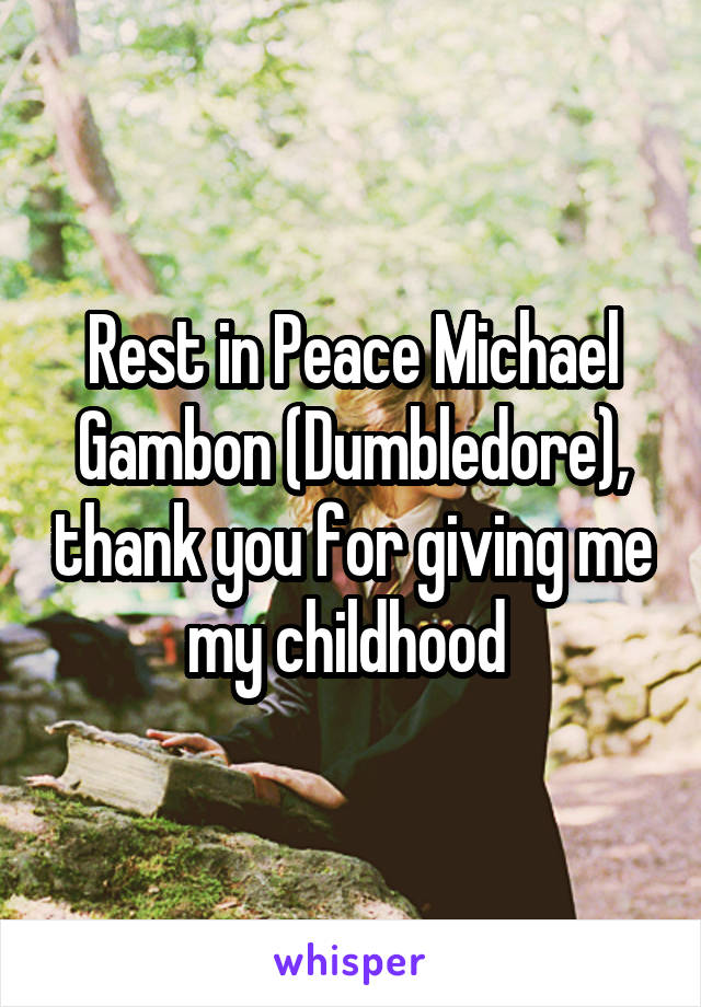 Rest in Peace Michael Gambon (Dumbledore), thank you for giving me my childhood 