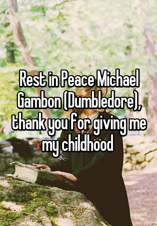 Rest in Peace Michael Gambon (Dumbledore), thank you for giving me my childhood 