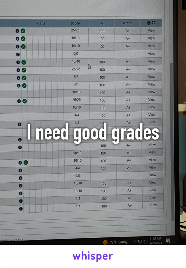 I need good grades