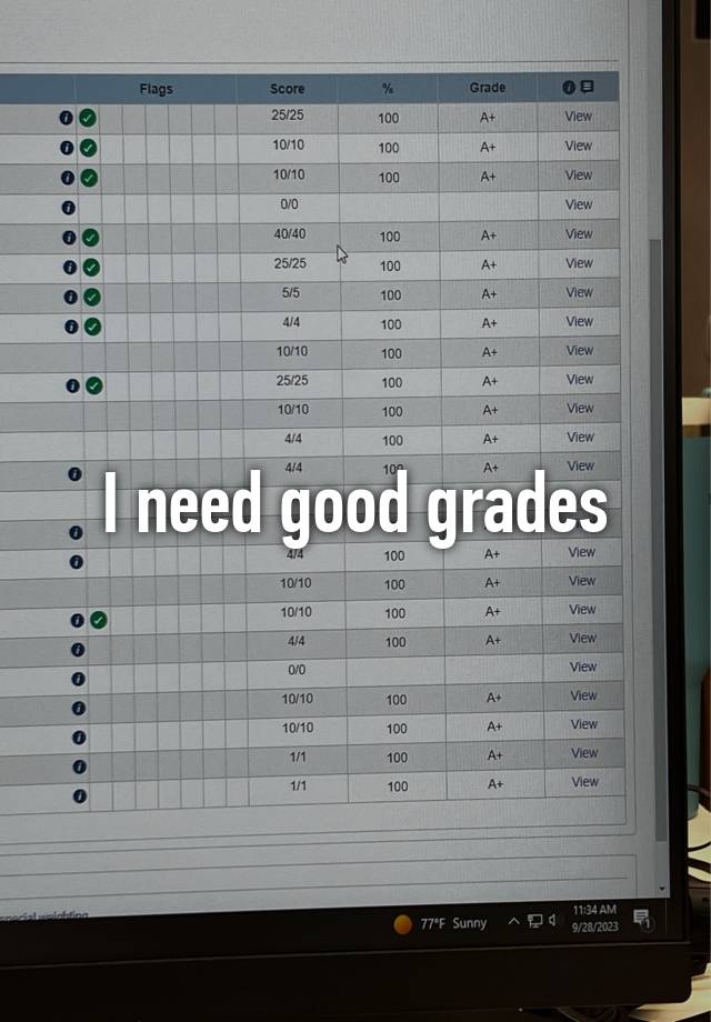 I need good grades