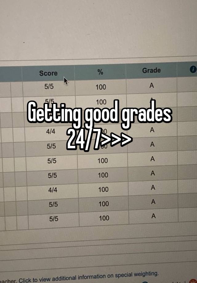 Getting good grades 24/7>>>
