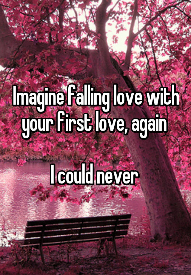 Imagine falling love with your first love, again 

I could never 