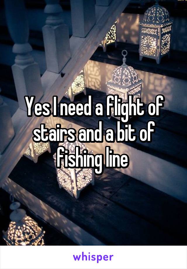 Yes I need a flight of stairs and a bit of fishing line 