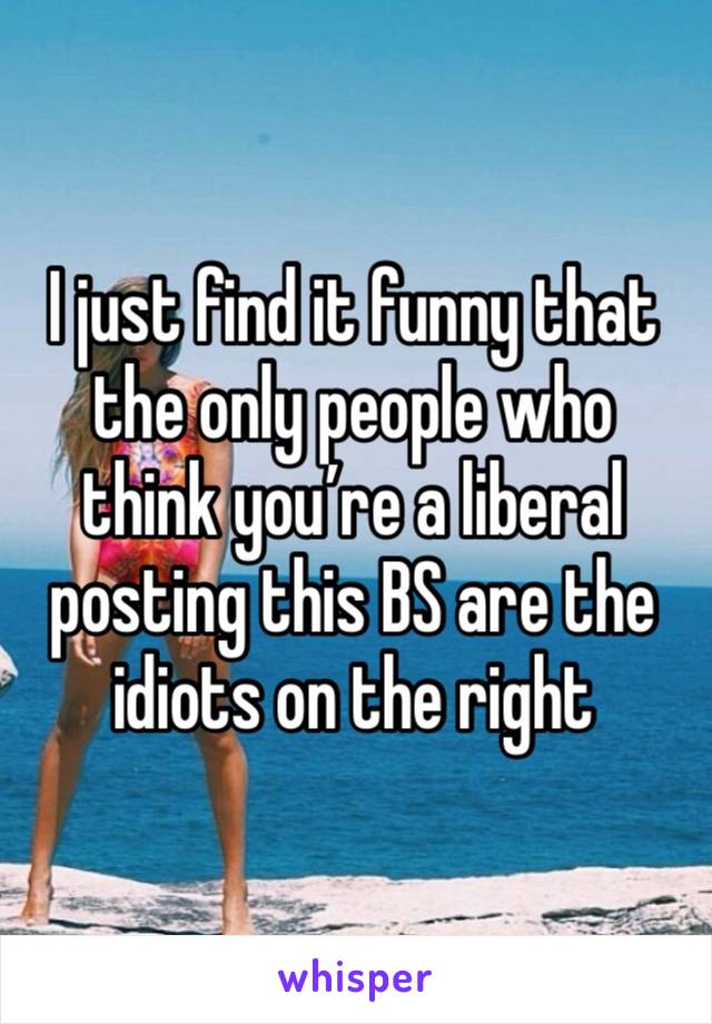 I just find it funny that the only people who think you’re a liberal posting this BS are the idiots on the right