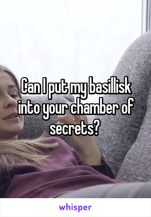 Can I put my basillisk into your chamber of secrets? 