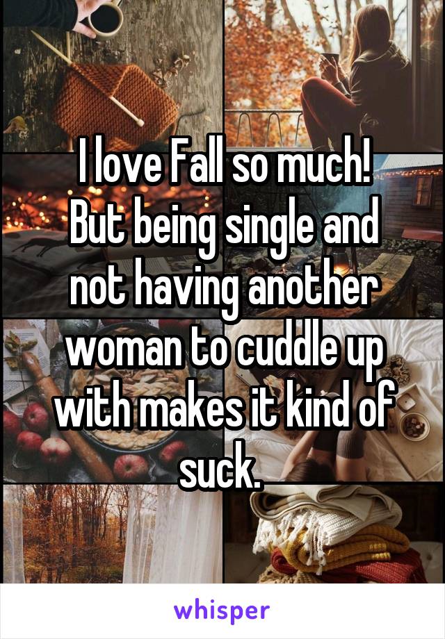 I love Fall so much!
But being single and not having another woman to cuddle up with makes it kind of suck. 