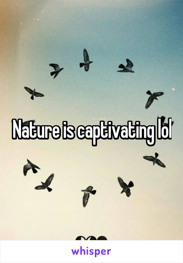 Nature is captivating lol