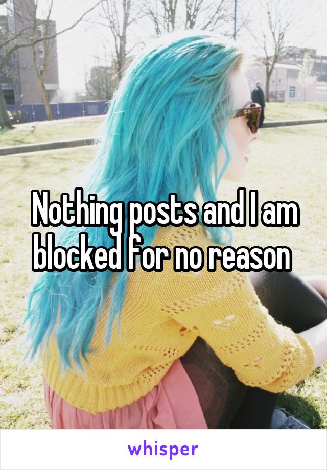 Nothing posts and I am blocked for no reason 