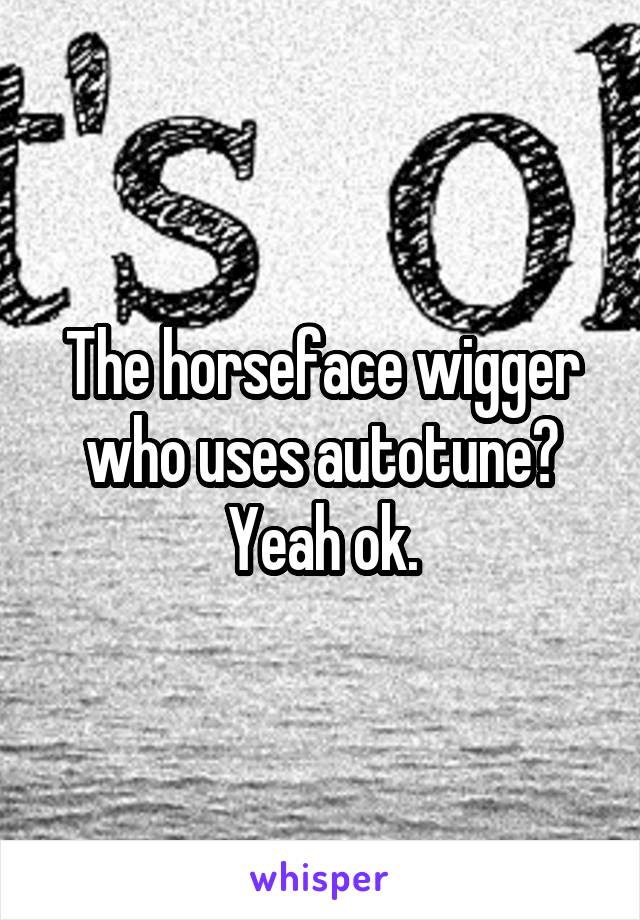 The horseface wigger who uses autotune? Yeah ok.