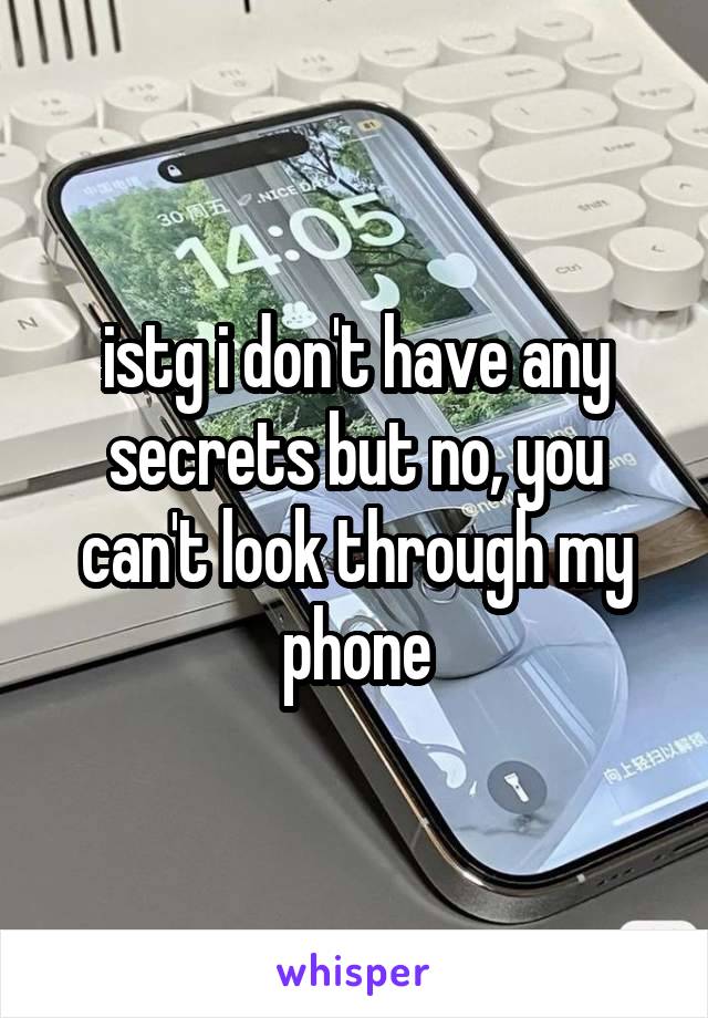 istg i don't have any secrets but no, you can't look through my phone