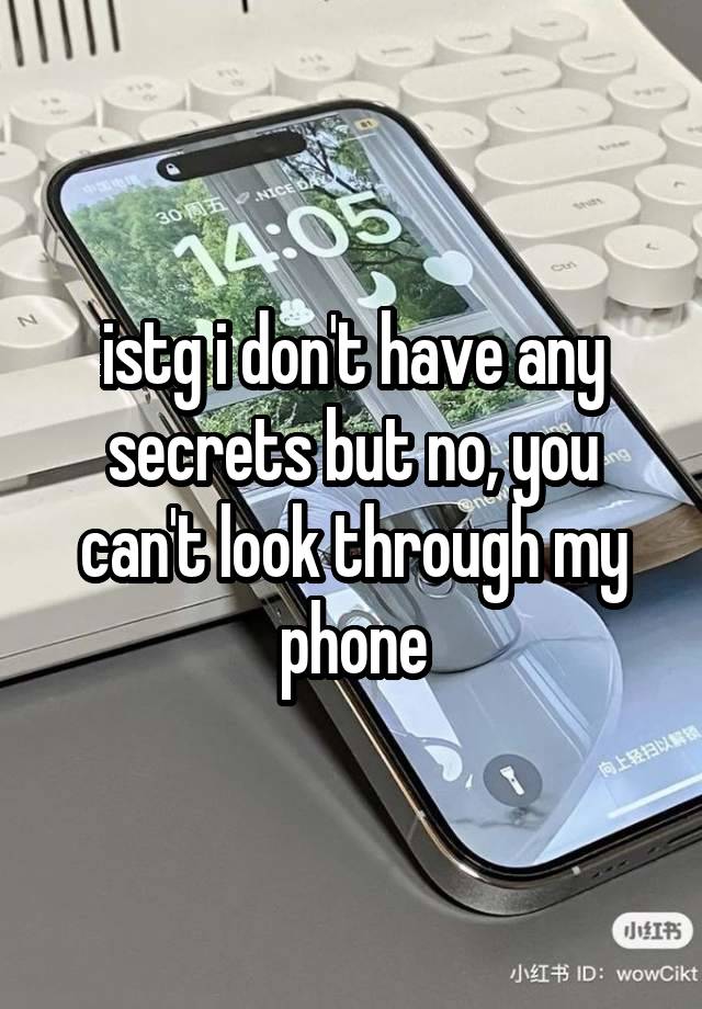 istg i don't have any secrets but no, you can't look through my phone