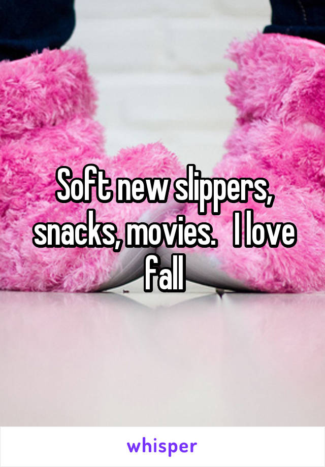 Soft new slippers, snacks, movies.   I love fall