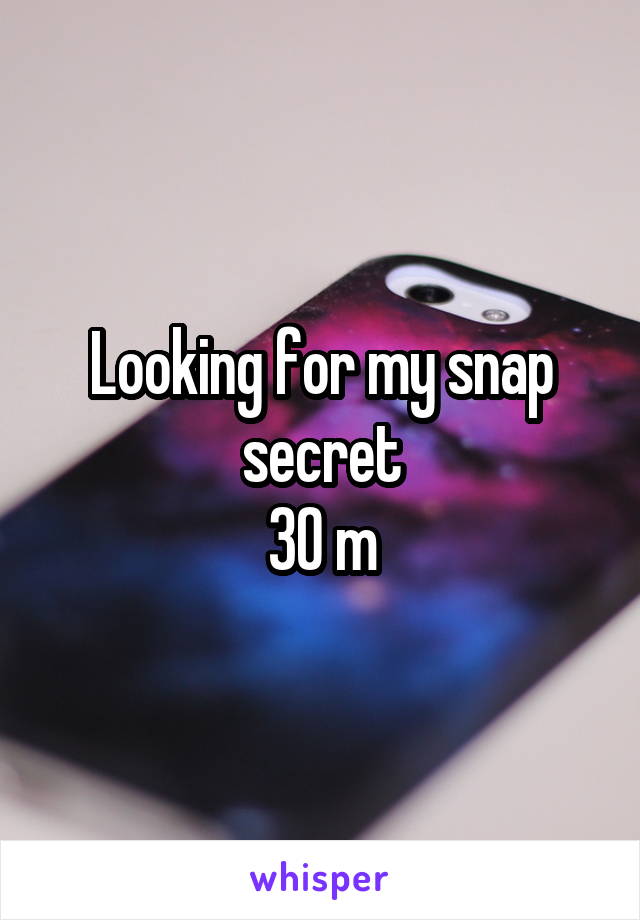 Looking for my snap secret
30 m