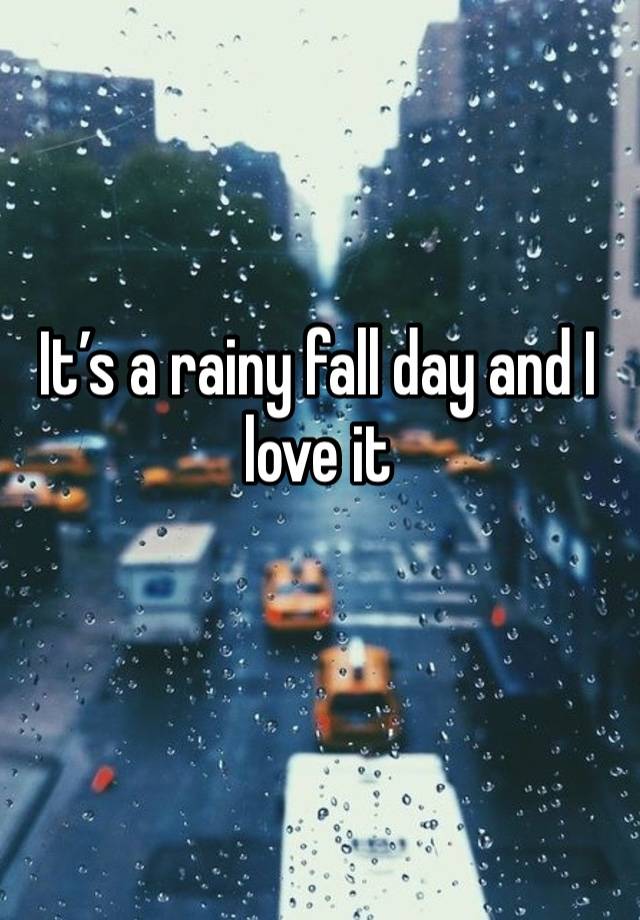 It’s a rainy fall day and I love it 
