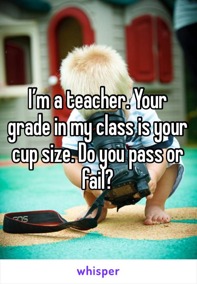 I’m a teacher. Your grade in my class is your cup size. Do you pass or fail?