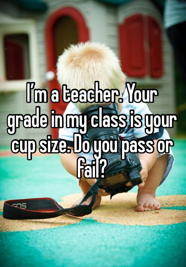 I’m a teacher. Your grade in my class is your cup size. Do you pass or fail?