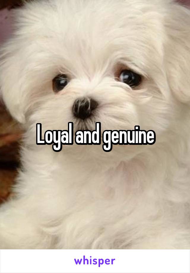 Loyal and genuine