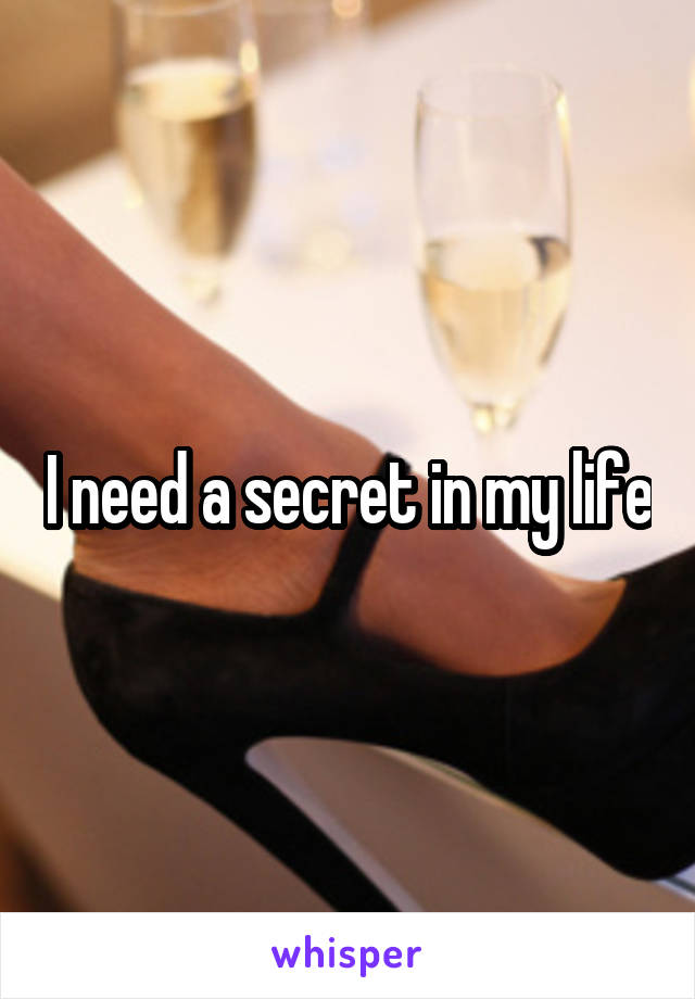 I need a secret in my life