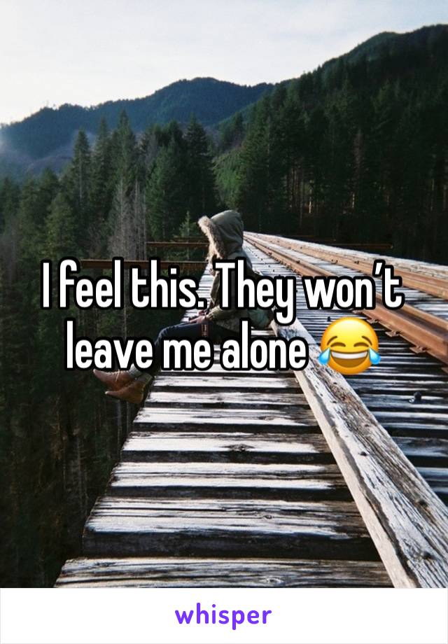 I feel this. They won’t leave me alone 😂