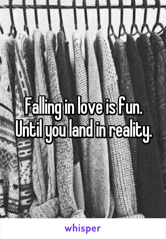 Falling in love is fun. Until you land in reality.