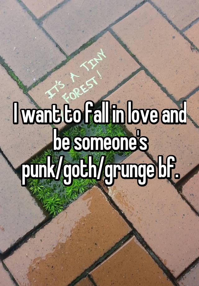 I want to fall in love and be someone's punk/goth/grunge bf.