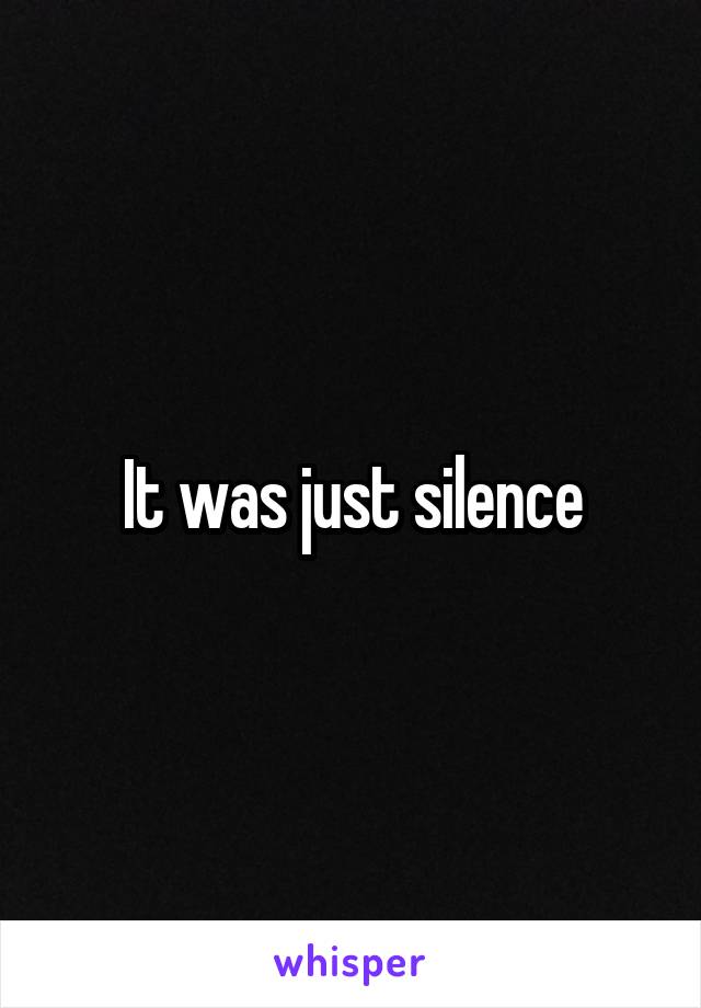 It was just silence