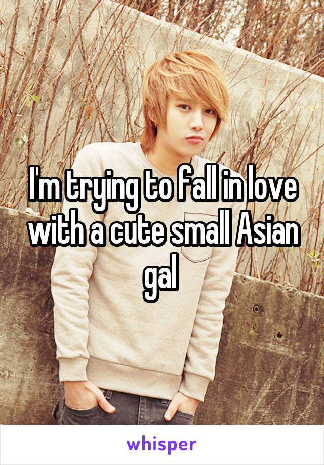 I'm trying to fall in love with a cute small Asian gal 