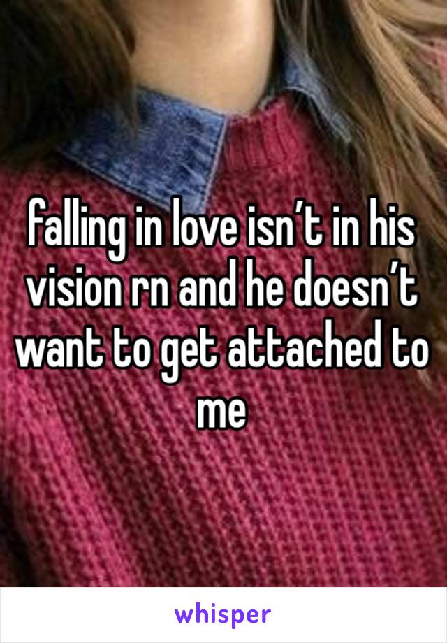 falling in love isn’t in his vision rn and he doesn’t want to get attached to me