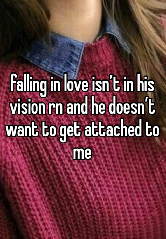 falling in love isn’t in his vision rn and he doesn’t want to get attached to me