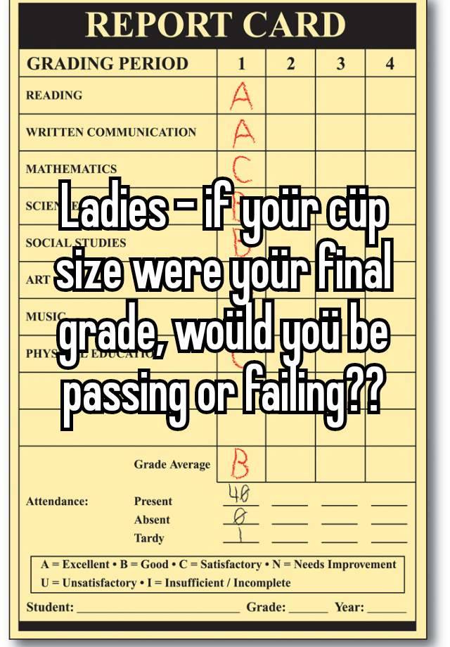 Ladies - if yoür cüp size were yoür final grade, woüld yoü be passing or failing??