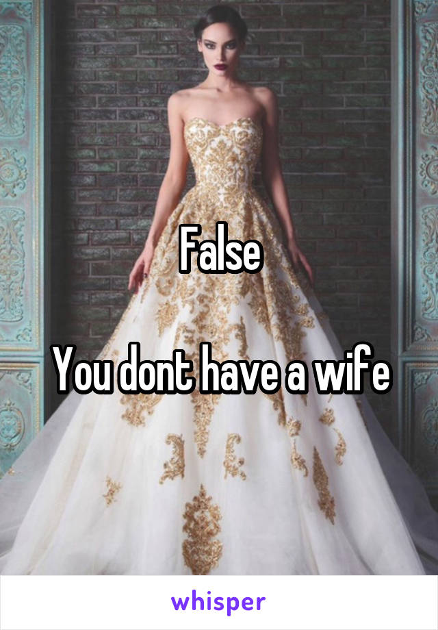 False

You dont have a wife