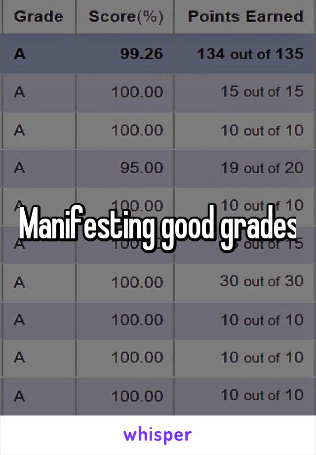 Manifesting good grades