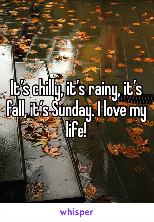 It’s chilly, it’s rainy, it’s fall, it’s Sunday. I love my life! 