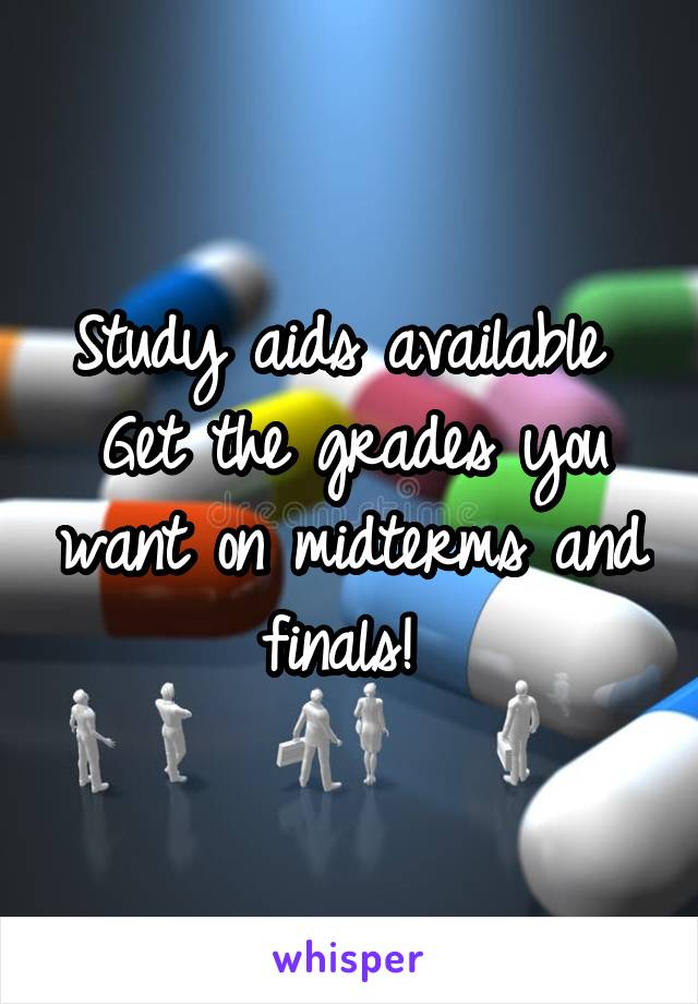 Study aids available 
Get the grades you want on midterms and finals! 