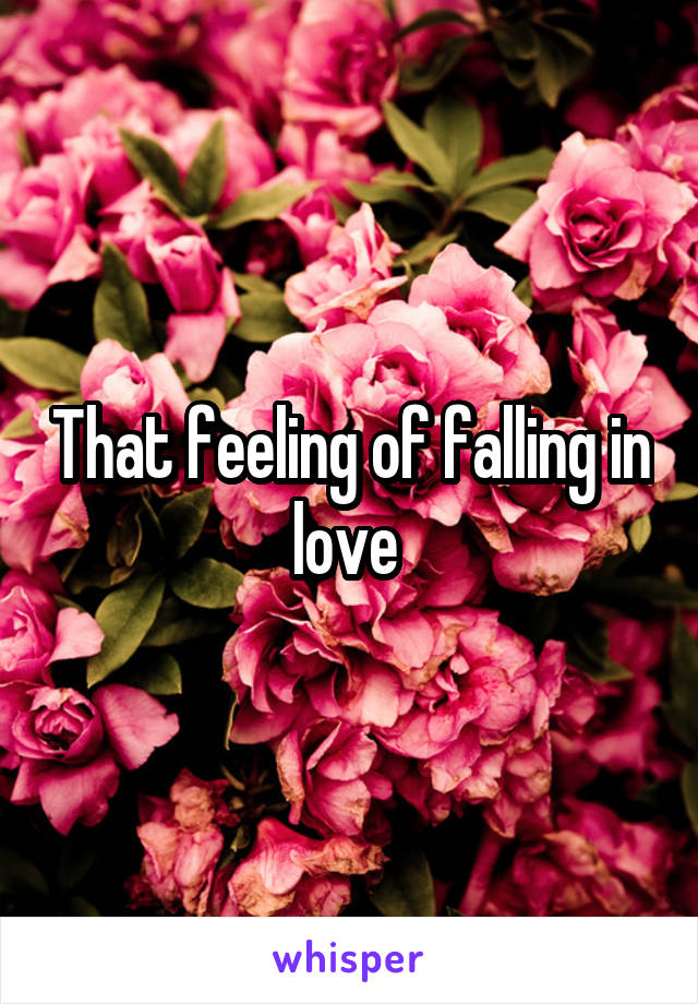 That feeling of falling in love 