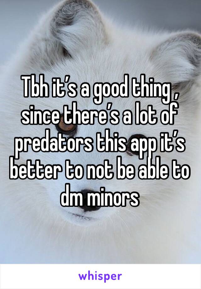 Tbh it’s a good thing , since there’s a lot of predators this app it’s better to not be able to dm minors  