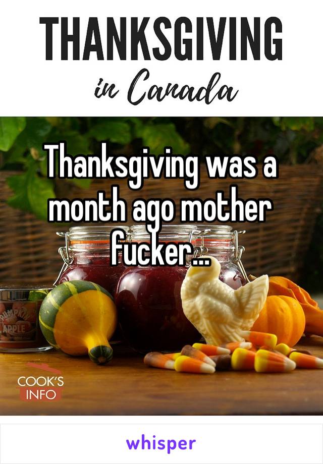 Thanksgiving was a month ago mother fucker…
