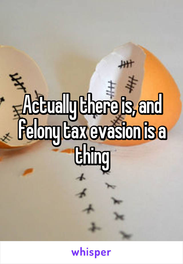 Actually there is, and felony tax evasion is a thing