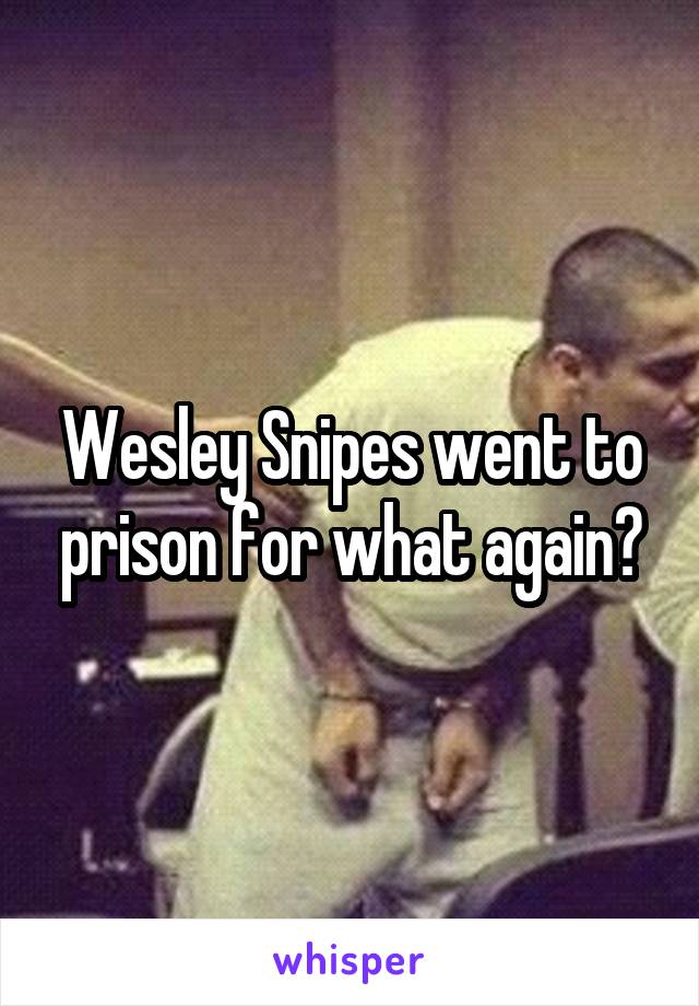 Wesley Snipes went to prison for what again?