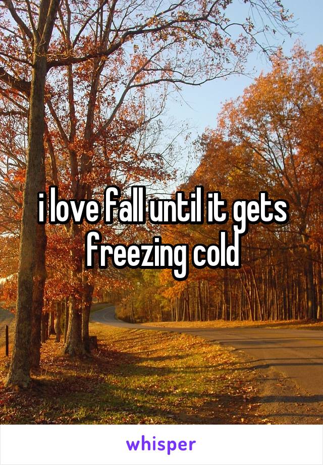 i love fall until it gets freezing cold