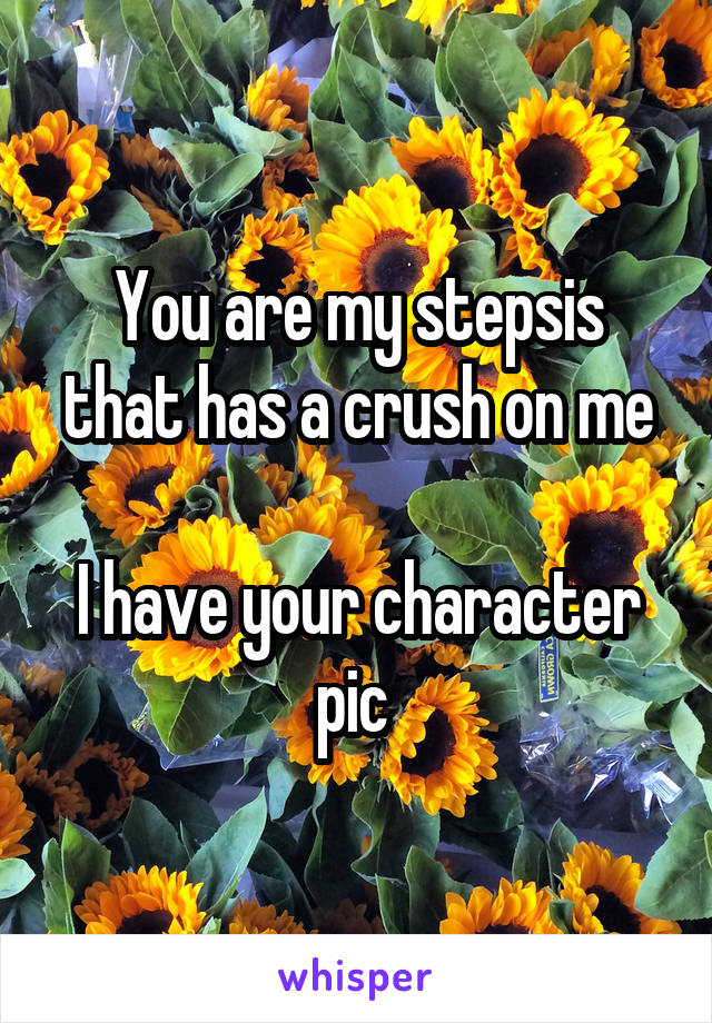 You are my stepsis that has a crush on me

I have your character pic 